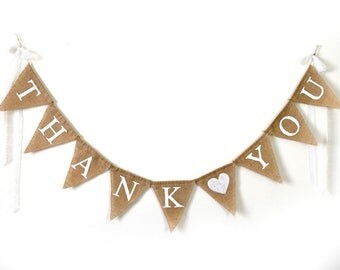 Rustic Wedding Thank You Sign, Wedding Banner, Burlap Wedding, Wedding Photo Prop
