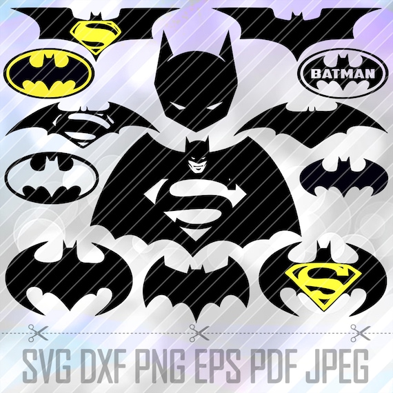 Download Set Superhero Batman Logos LAYERED SVG DXF Vector Cut ...