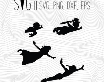 Peter Pan SVG Files, Peter Pan Clipart, instant download Peter Pan Cut Print File Shirt Decal Transfers Silhouette Cameo Cricut Peter Pan