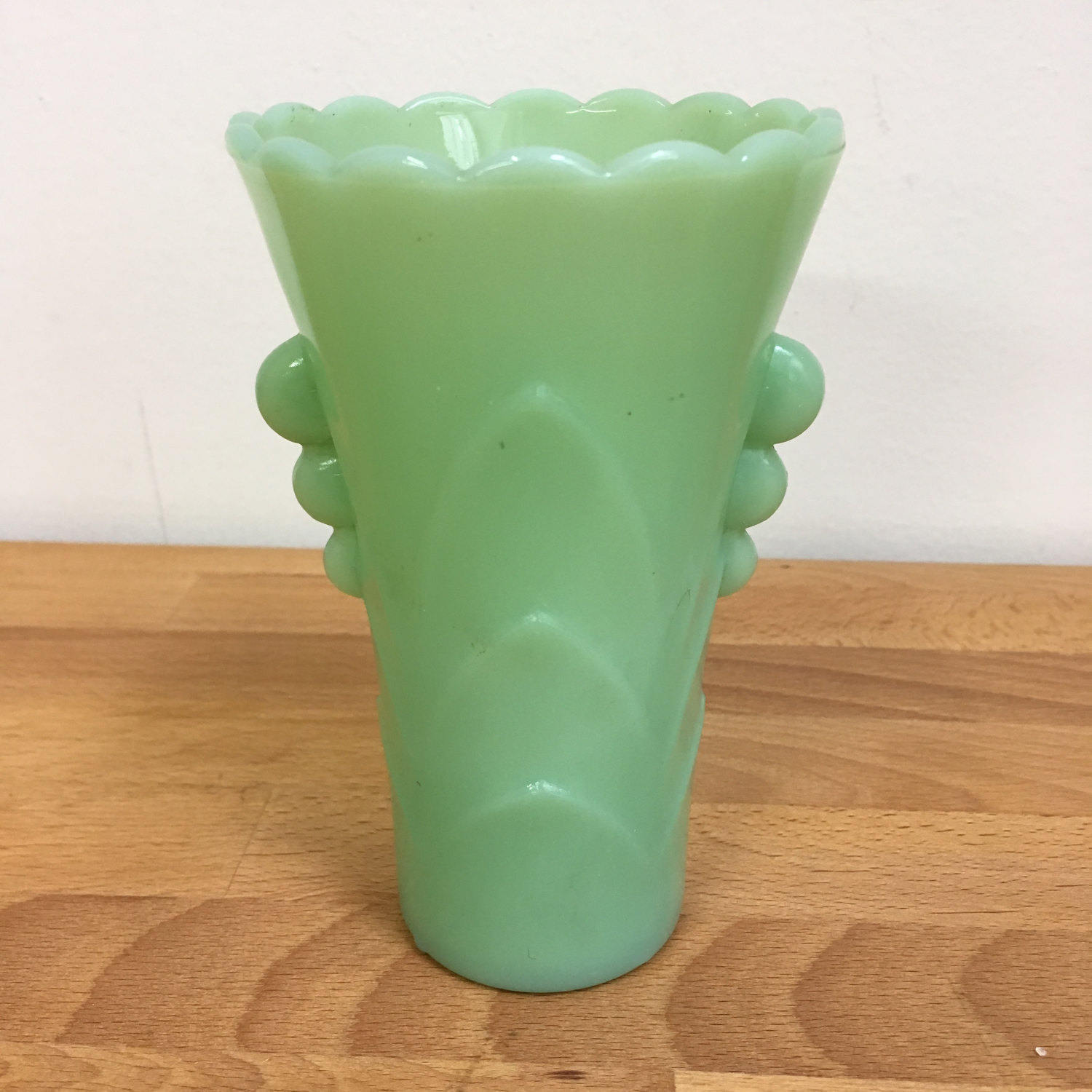 Jadeite Art Deco Winged Fluted Bud Vase
