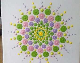 Summer Mandala, original art, acrylic on canvas