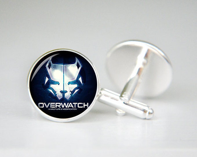 Overwatch logo Cufflinks, Cosplay, Overwatch Mercy, Nerd Cufflinks, Gamer Cuff Links, Cool Gift, Video Game Jewelry