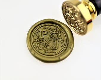 Personalized Initials with Flower Wax Seal Stamp/Custom wedding seals/wedding invitation seal/custom wedding stamp