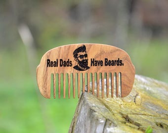 Real Dads Have Beards. Wooden beard comb. Fathers day gift from daughter. Gift Ideas Unique. Anniversary Gifts For Men, fathers day gift Men
