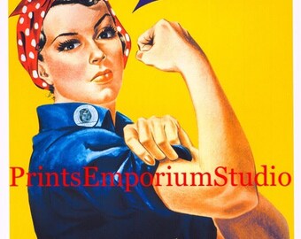Vintage poster, Rosie the Riveter, Retro Poster, Dictionary Print, We Can Do It, Wall Decor, Print-it-Yourself, instant Download