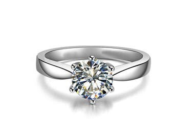 1 carat solitaire diamond ring,moissanite engagement ring solitaire,Unique Engagement Ring Vintage Engagement Ring Diamond Engagement ring