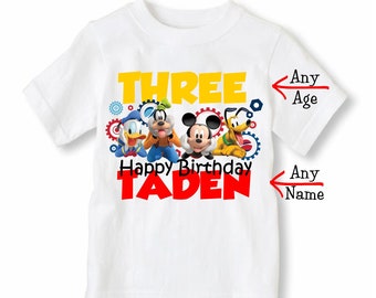Mickey Mouse Shirt - Mickey Birthday Shirt - Mickey Shirt Personalized With Name and Age
