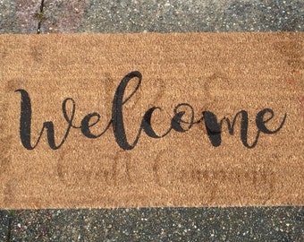 Welcome Mat -- Custom welcome mat -- Personalized welcome mat -- Newlywed Gifts -- Housewarming Gifts for Him and Her