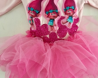 TROLLS POPPY TUTU- Trolls Birthday - Trolls Party- Trolls Poppy Dress - Poppy Costume