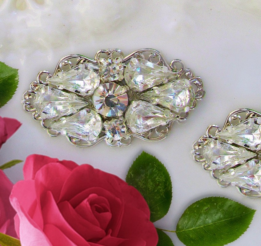 Swarovski Crystal shoe clips wedding accessories Set of 2