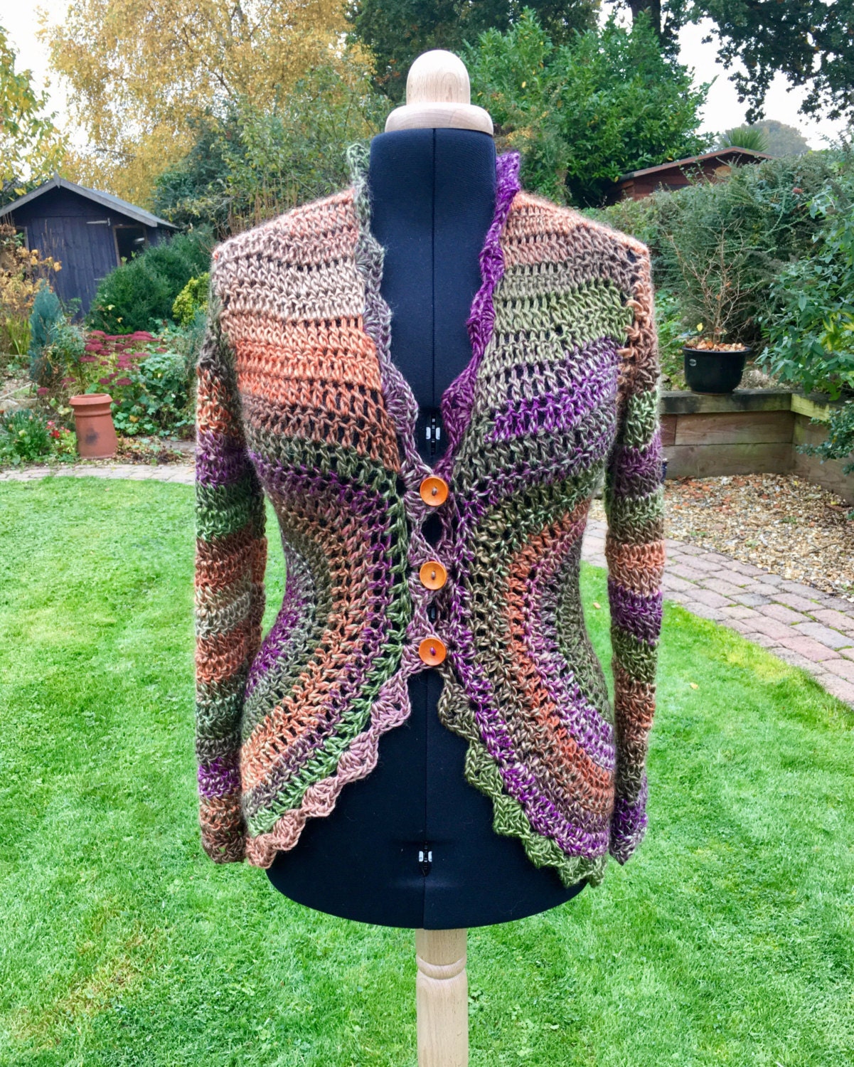 Crochet Cardigan Jacket Mandala Autumn