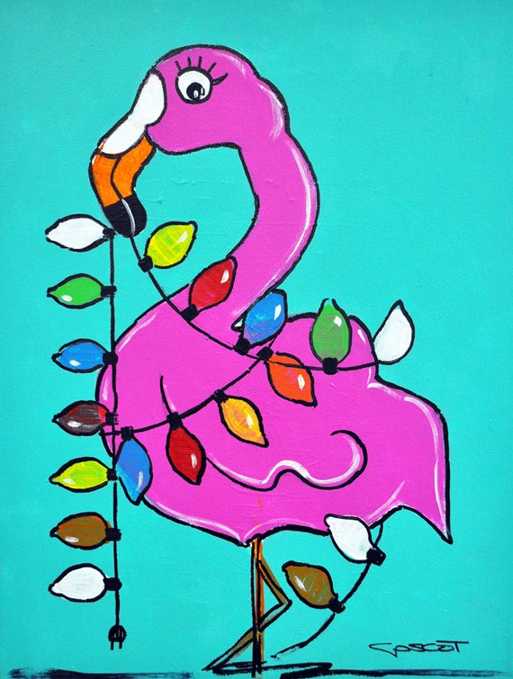 christmas flamingo