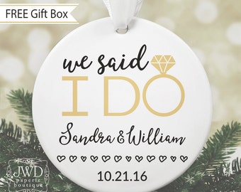 We Said I Do Christmas Ornament Just Married Ornament Personalized Wedding Ornament First Christmas Ornament Newlywed Gift #OR12MG