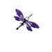 Dragonfly Pendant , Purple Crystal Pendant , Silver Dragonfly Pendant