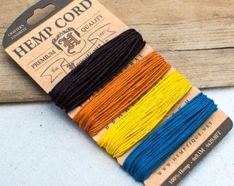 Colored Hemp Twine, 1mm, 20lb, Hemp String -CH45