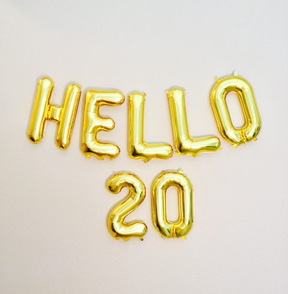 HELLO 20 Balloons, 20th Birthday, 20th Anniversary, #20, Number ...