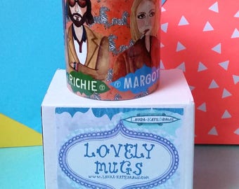Royal Tenenbaums Mug, Wes Anderson mug, Margo Tenenbaum, Richie Tenenbaum