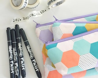 pencil pouch -- MP spring hexies