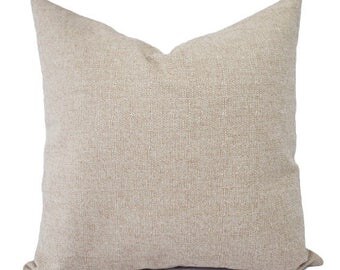Linen Pillow Cover - Blank Pillow Cover - 18x18 inch Pillow Decorative Pillow Case - 100% Cotton - Zip Closure - Faux Linen Pillow - Custom
