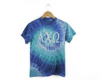 New Alpha Chi Omega Tie Dye Short Sleeve Shirt // Size S-2XL // You Pick Color