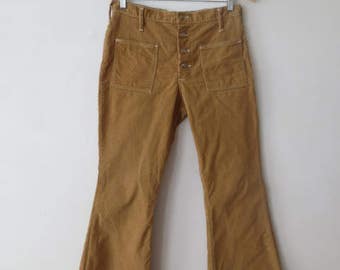 yellow corduroy bell bottoms