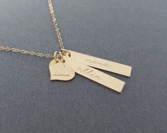 Grandma Necklace, New Grandma Necklace, Nana Necklace, Gold Bar Necklace,