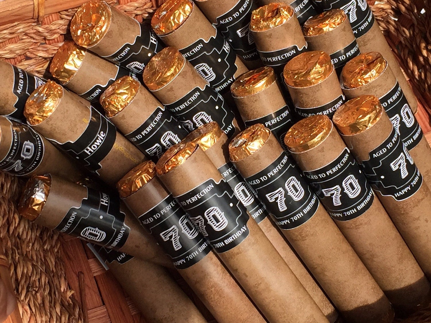 Chocolate Cigars party favors 70th Birthday bachelor party