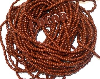 258 Nice Opaque Chocolate Brown African glass seed beads