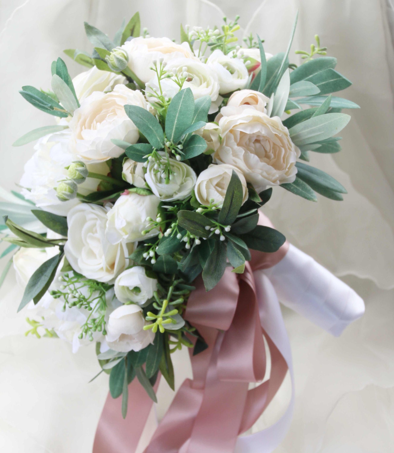 Silk Wedding Bouquet Boho Bouquet Bridal Bouquet Silk 6127