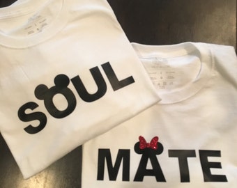 Personalized Disney Inspired Couples Soul Mate Tshirts - Disney Wedding Shirts - Disney Engagement Shirts - Disney Honeymoon Shirts
