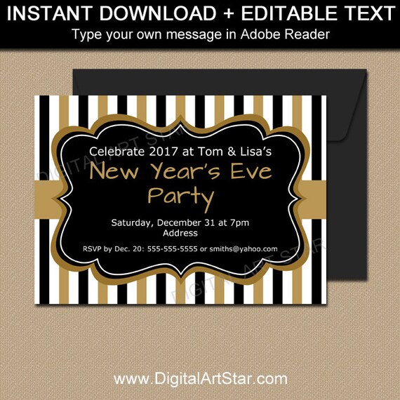 New Years Eve Birthday Party Invitations 10