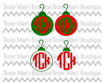 SVG, DXF, EPS, png, Christmas Ornament Hanger, Christmas, Ornament, Monogram, TessieMaes, Cuttable, Cutting File, Scrapbooking