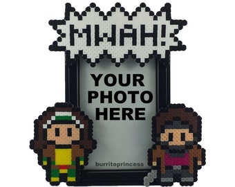 Couples Picture Frame - Rogue and Gambit - Comic Book Picture Frame - Nerdy Wedding Gift - Nerdy Anniversary Gift - Nerd Couple