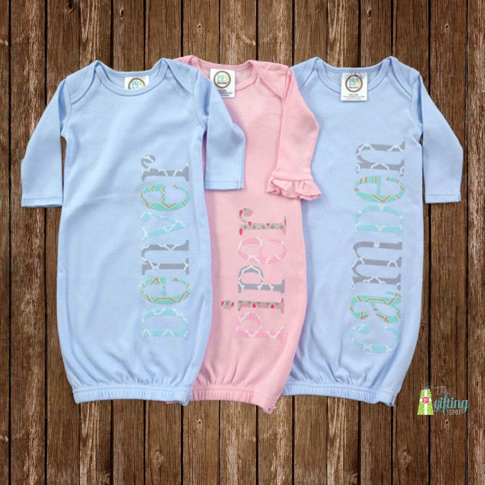 monogrammed-baby-gown-set-three-personalized-baby-gowns