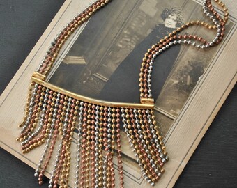 1940s Ball Chain Waterfall Necklace
