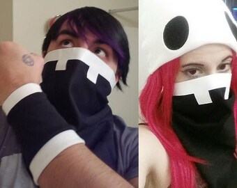 Team Skull Inspired Cosplay Gear: Hat, Bandana, Wristbands, Leg Band, and Necklace Available