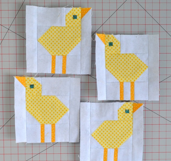 Download Baby Chick Quilt BLOCK Pattern PDF Instant Download modern