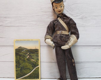 Vintage Rare Roldan Klumpe Cloth Sailor Doll, Vintage Military Soldier Cloth Doll