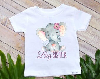 Big Sister Shirt, Elephant Theme, Big Sister Gift, Boho Baby Shirt, Big Sister T-shirt, Baby Shower Gift, Big Sister shirt, Big Sister set
