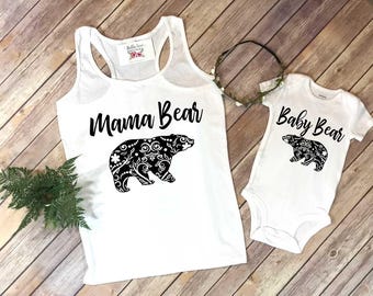 Mama Bear Set, Mommy and Me Shirts, New Mom Gift, Mommy and Me Outfits, Family Shirts, Baby Bear Shirt, Mama Bear Shirt Set,Mom and Daughter