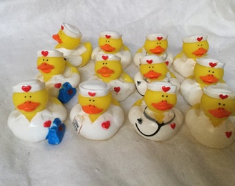 Nurse Rubber Ducks (4) party favors/cupcake toppers, party supplies, rubber ducks, Nursing, Hospital, doctor, nurse gift