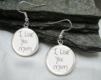 handwriting custom jewelry australia Items Earrings, Personalized Pet similar Custom to Photo