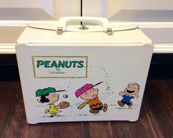 1972 Peanuts Vinyl Lunchbox & Thermos, Snoopy Lunch Box, Charlie Brown Vinyl Lunch Box, Vintage Kids Lunchbox, Vintage Vinyl Lunch Box