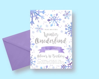 Winter Onederland Invitation, Winter Onederland Birthday, Girl Onederland Invitation, Winter Onederland, 1st Winter Birthday