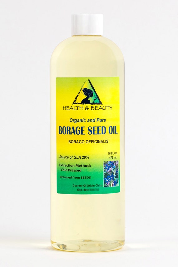 16 oz BORAGE SEED Oil Organic Carrier GLA-20% Cold Pressed