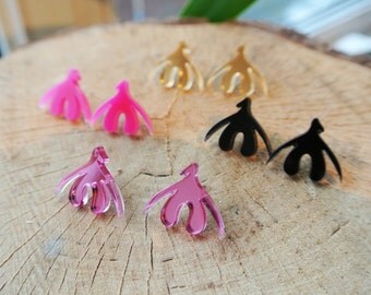 Clitoris Stud Earrings - Clit - Cliteracy - Novelty Earrings - Laser Cut Acrylic - Shiny