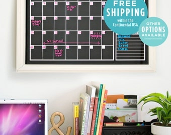 Chalkboard Calendar - Monthly Calendar - Family Calendar - Reusable Calendar - Family Organization - Horizontal and Vertical Calendar