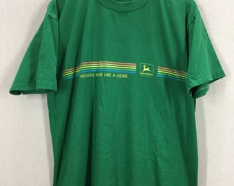 Vintage 80's John Deere Tractors Nothing Runs Like A Deer T-Shirt 50/50 Sz XL