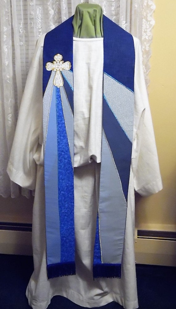 Sale Ready To Ship Advent Blue Clergy Stole Oringinal