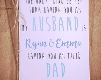Only thing better husband/daddy Personalised kids Happy Father's Day Greeting card Dad novelty fathers Cute new dad OFFER***